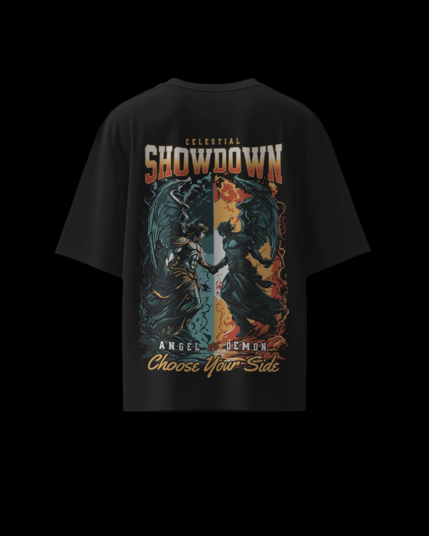 Celestial Showdown - Regular or Oversized Fit T-Shirt - Jaykaystreetwear