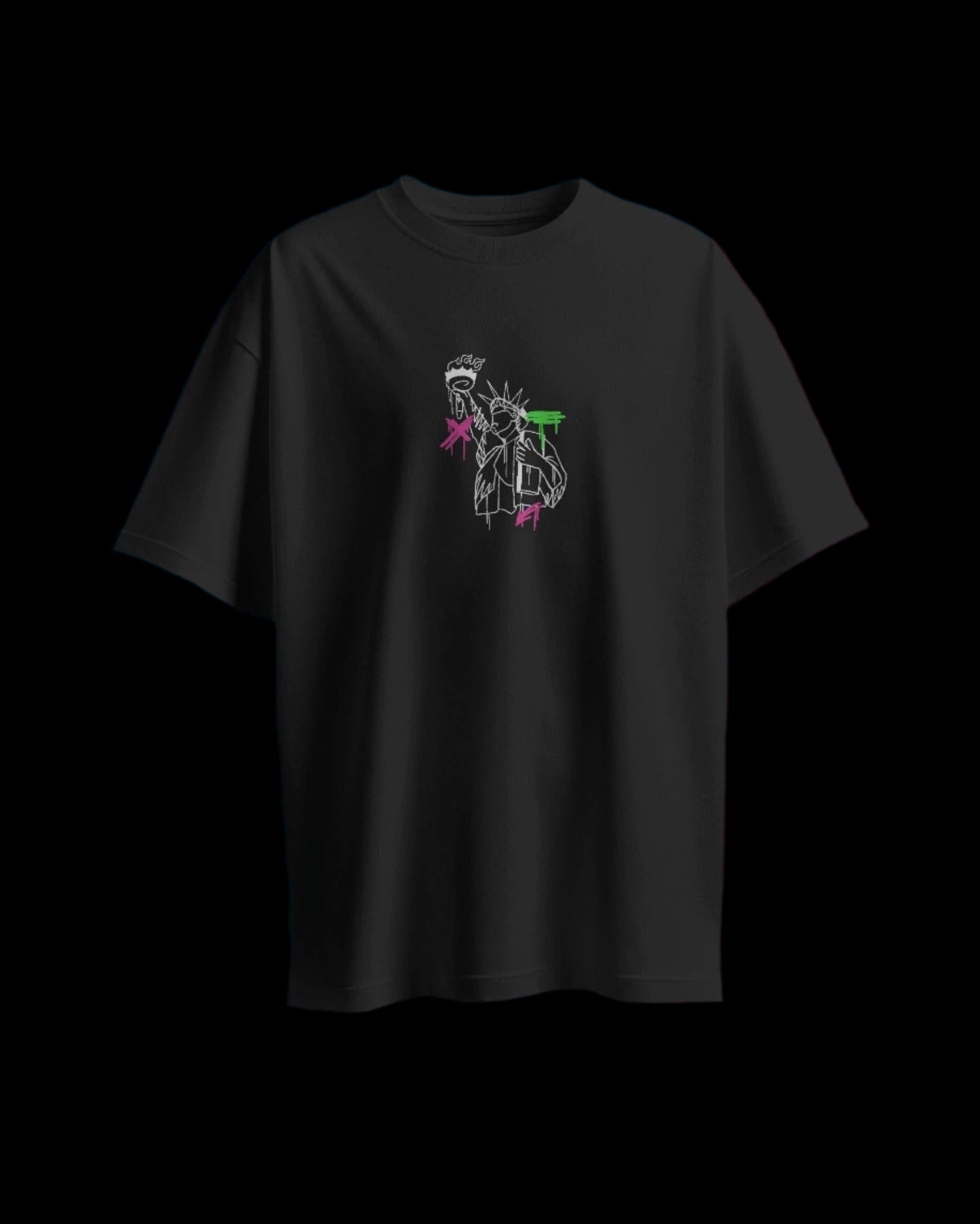 New York Graffiti - Oversized Black T-Shirt - Jaykaystreetwear