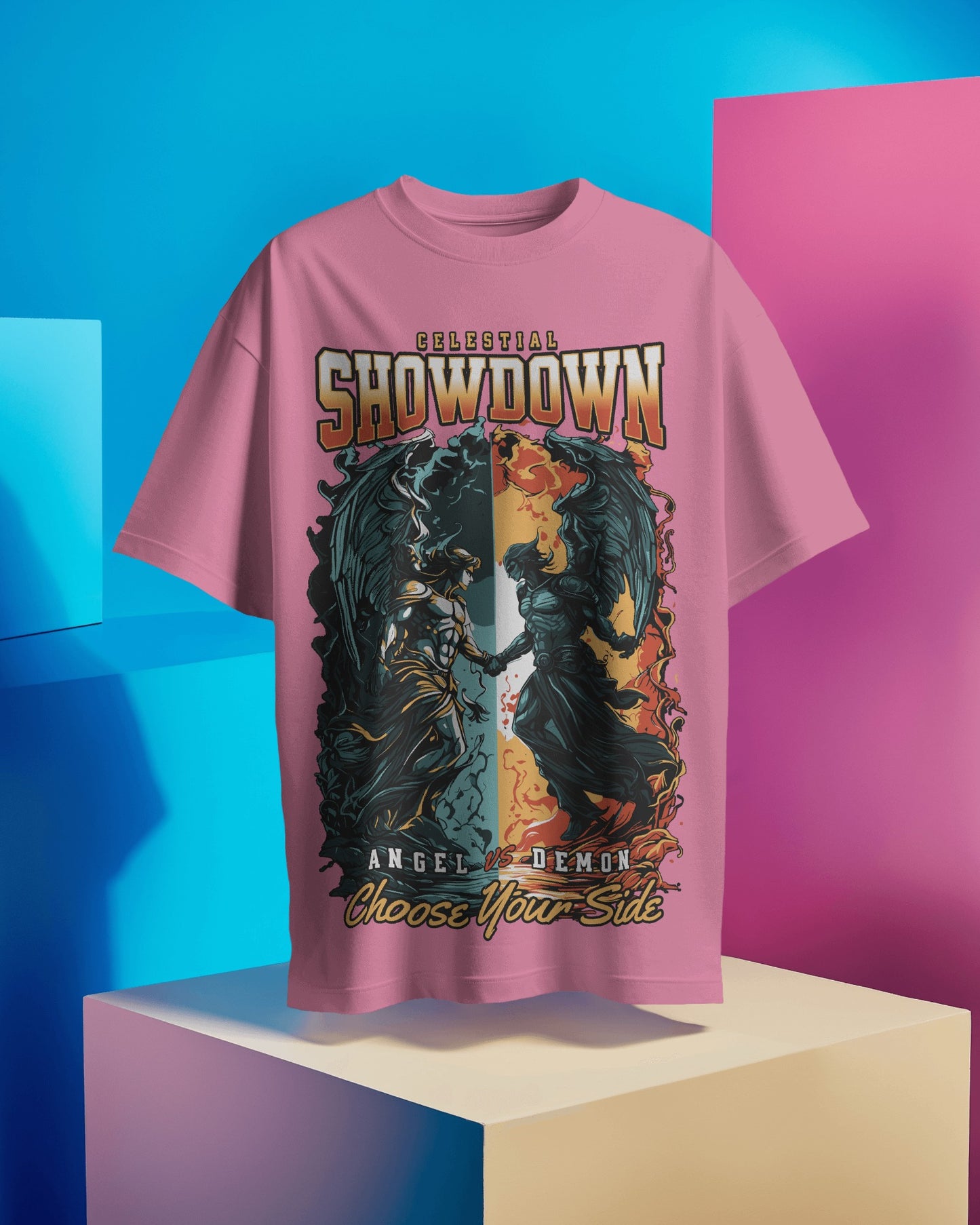 Celestial Showdown - Regular or Oversized Fit T-Shirt - Jaykaystreetwear