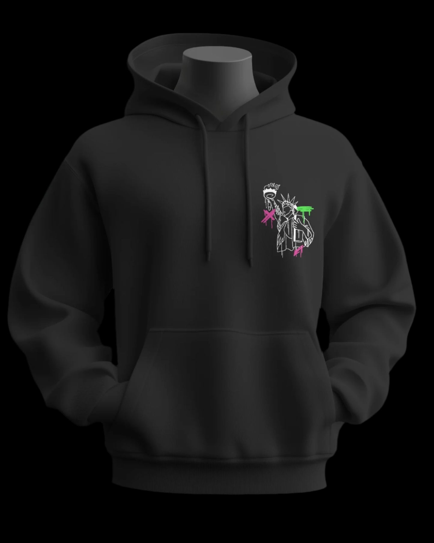 New York Graffiti - Unisex Relaxed Fit Black Hoodie - Jaykaystreetwear