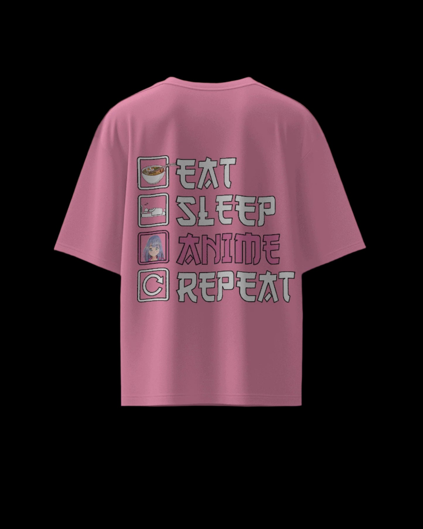 Eat Sleep Anime Repeat - Regular or Oversized Fit T-Shirt - Jaykaystreetwear