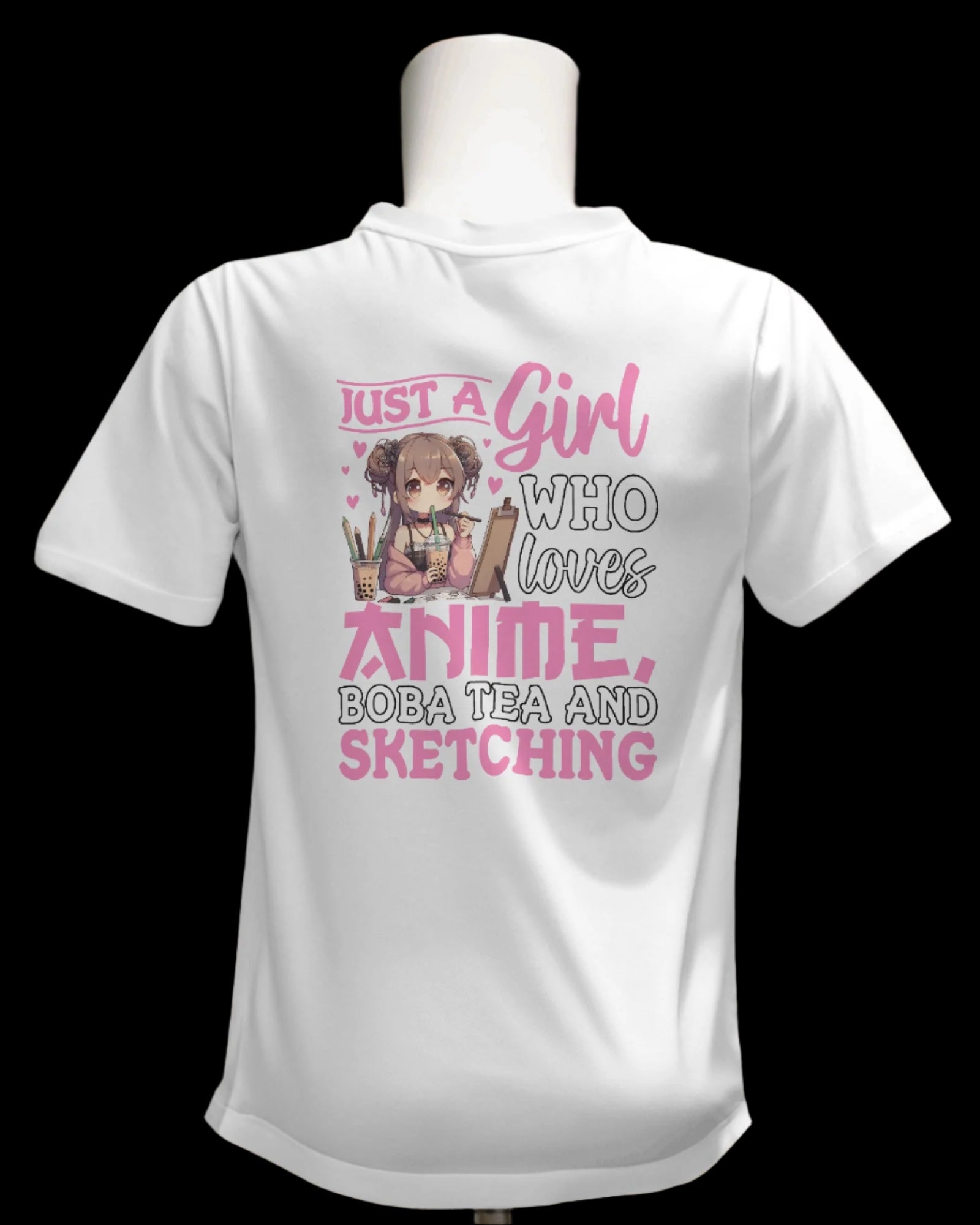 Just a girl who loves anime boba tea and sketching - Regular or Oversized Fit T-Shirt - Jaykaystreetwear